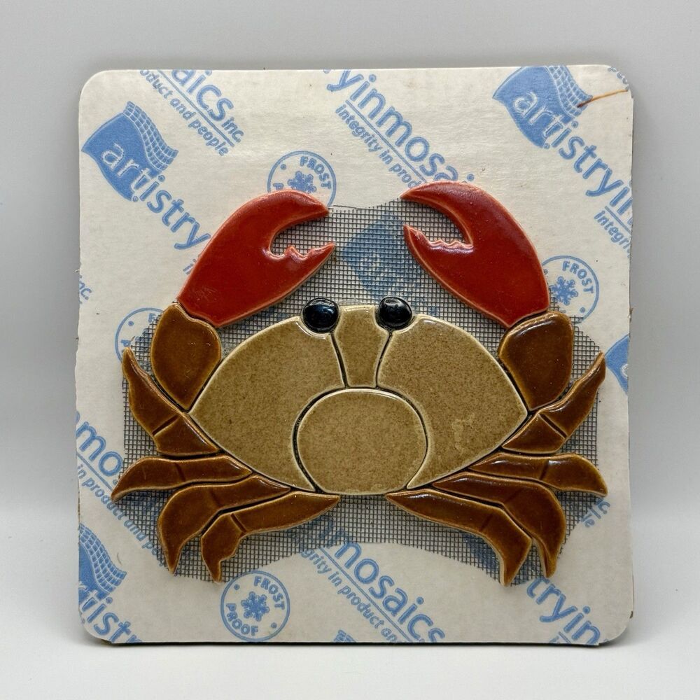 Artistry in Mosaics Brown Crab Mosaic Tile for Pool Bath Art Wall approx 6"x7"